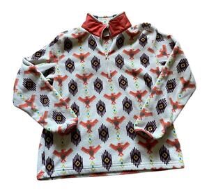 Ariat Womens Fleece 1/4 Zip Pullover Southwest Aztec print Medium Hieroglyphs